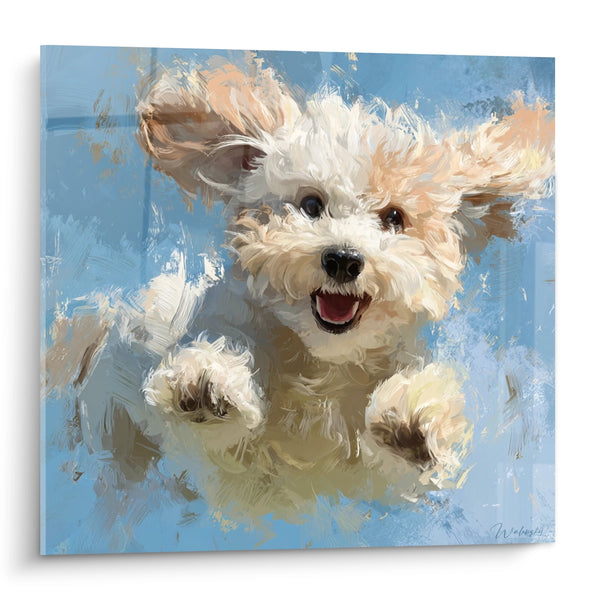 Cuadro de Caniche Alegre en el Agua - Felicidad Salpicando - Edición Caniche