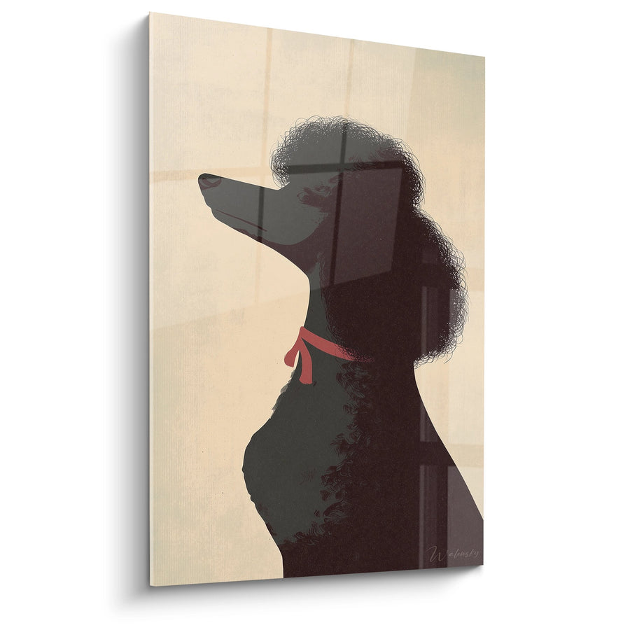 Black Poodle Silhouette Profile Wall Art - Elegant Portrait - Poodle Edition