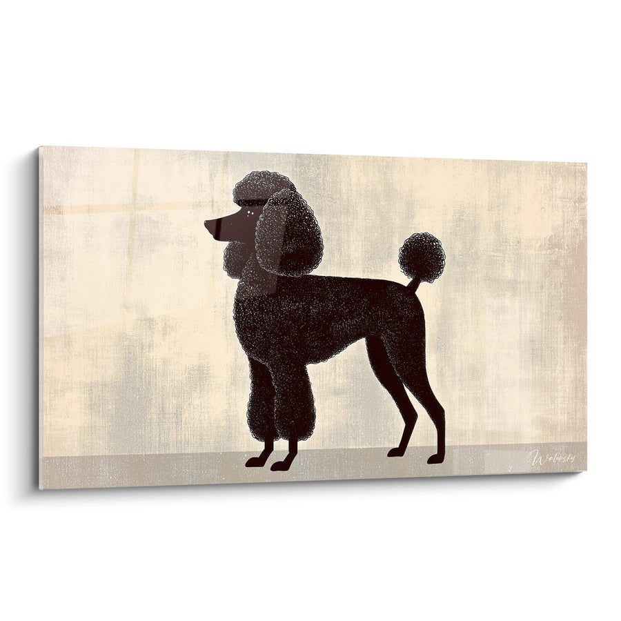 Black Poodle Silhouette Elegant Wall Art - Minimalist Portrait - Poodle Edition