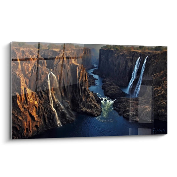 Tableau canyon majestueux avec cascades - Gorges sauvages - édition cascade