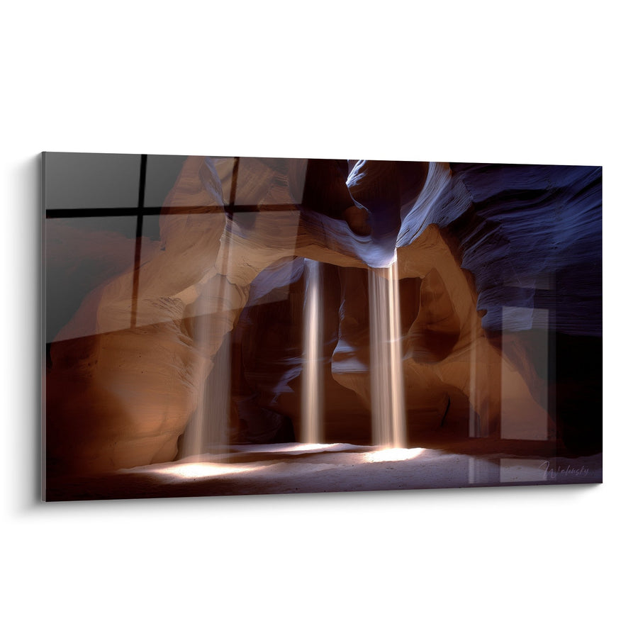 Tableau Canyon Mystérieux aux Rayons Dorés - Lumière du Désert - Edition Sable