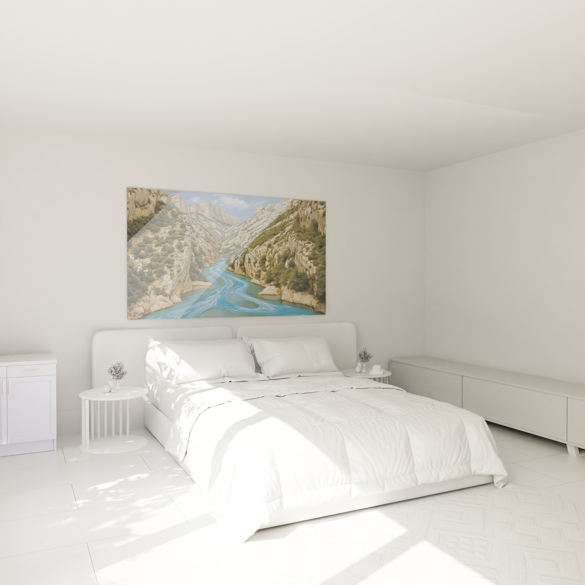 Décoration murale chambre tableau canyon rivière turquoise ambiance nature
