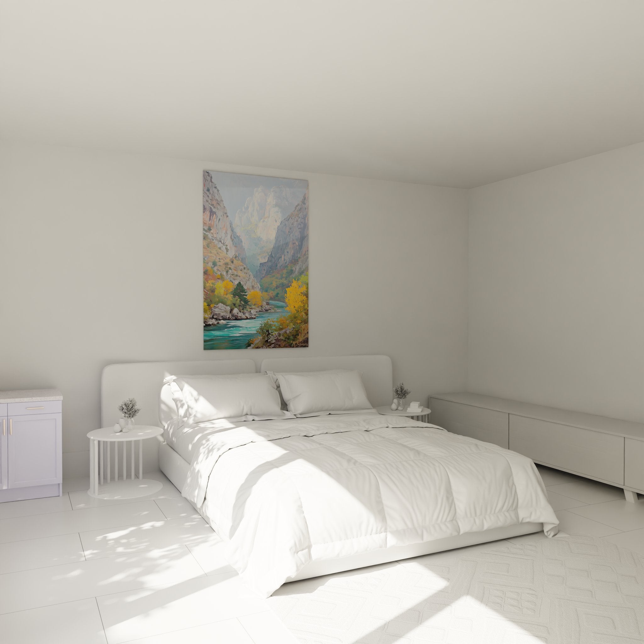 Tableau canyon rivière turquoise dans chambre, décoration murale nature apaisante
