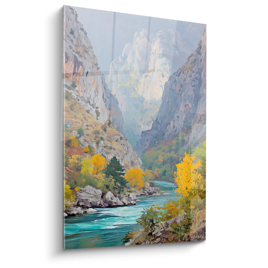 Cuadro río turquesa en cañón - Escapada otoñal - edición Gorges y cañones
