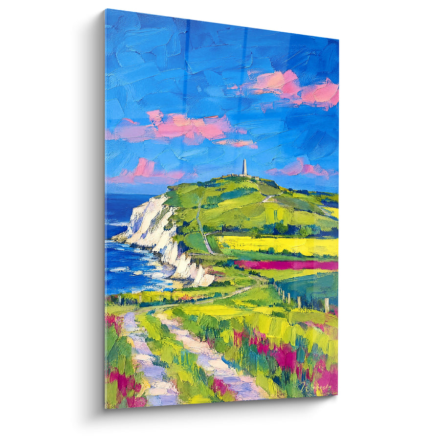 Gemälde Weiße Klippen und blühende gelbe Felder - Weg zum Meer - Edition Cap Blanc-Nez Hauts-de-France