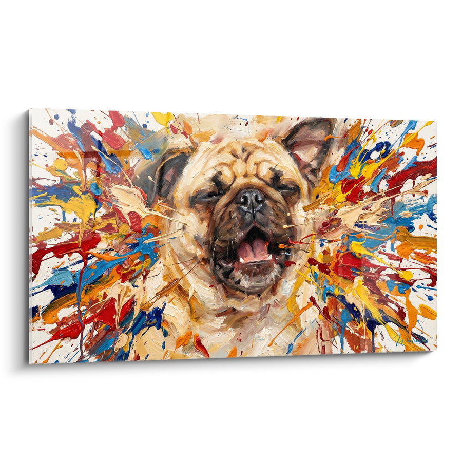 Tableau Carlin Joyeux aux Éclaboussures Multicolores - Explosion de Bonheur - Edition Carlin