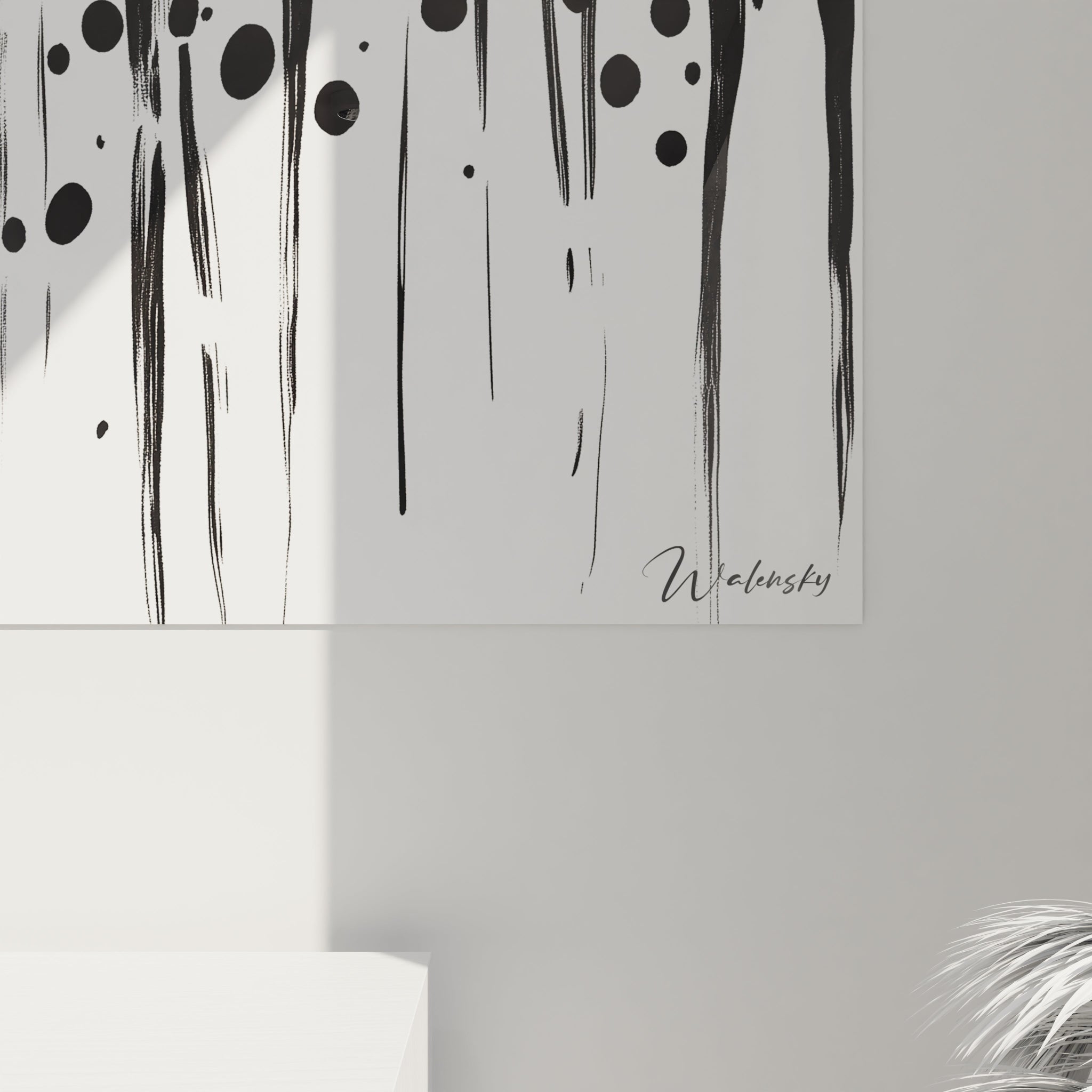Tableau tacheté noir et blanc de Walensky, ajoutant un style moderne à votre décoration intérieure