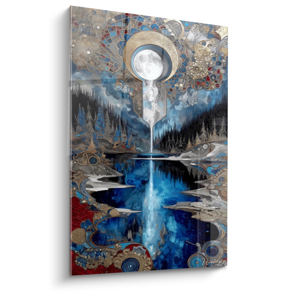 Cuadro cascada lunar mística - Fusión cósmica - edición Lac