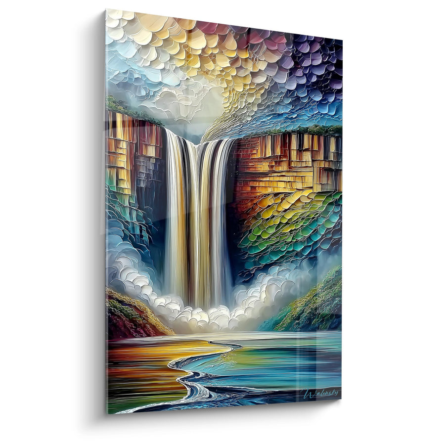 Tableau cascade majestueuse texturée - Chutes d'eau fantastiques - édition cascade