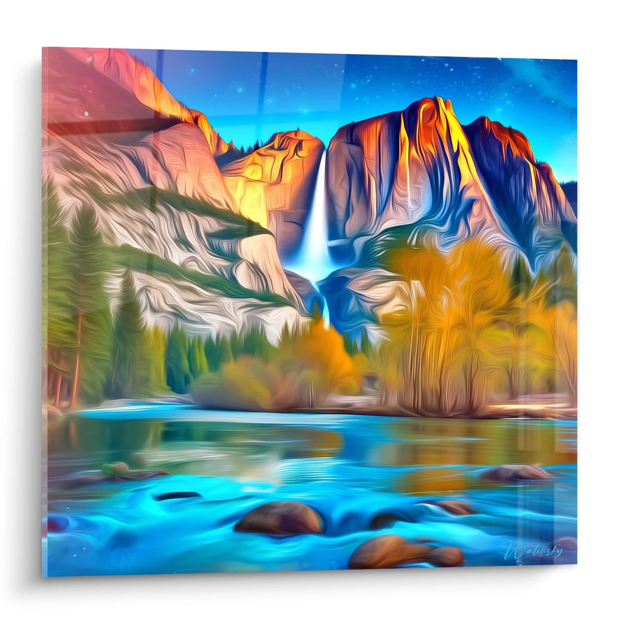Tableau paysage montagneux avec cascade - Vallée enchantée - édition cascade