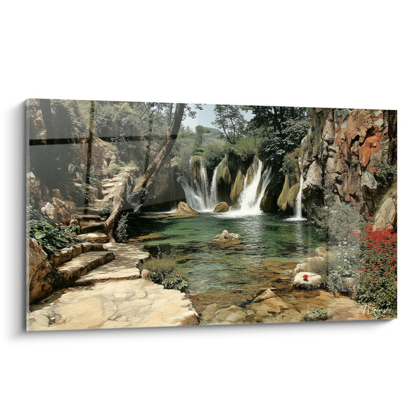 Cascata naturale rocciosa - Oasi paradisiaca - edizione cascata