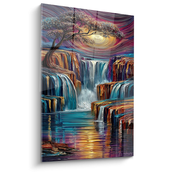 Cuadro de cascada con colores psicodélicos - Cascadas fantásticas - edición en cascada
