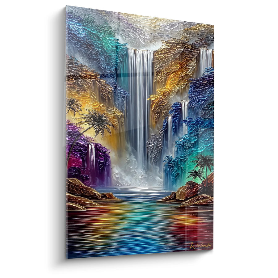 Cuadro cascada tropical multicolor - Paradise Falls - edición cascada