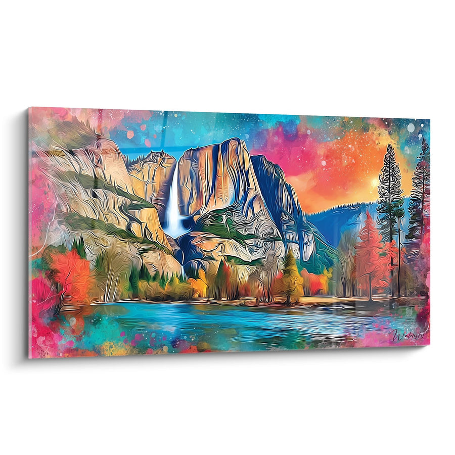 Cuadro cascada de Yosemite - Maravilla colorida - edición cascada