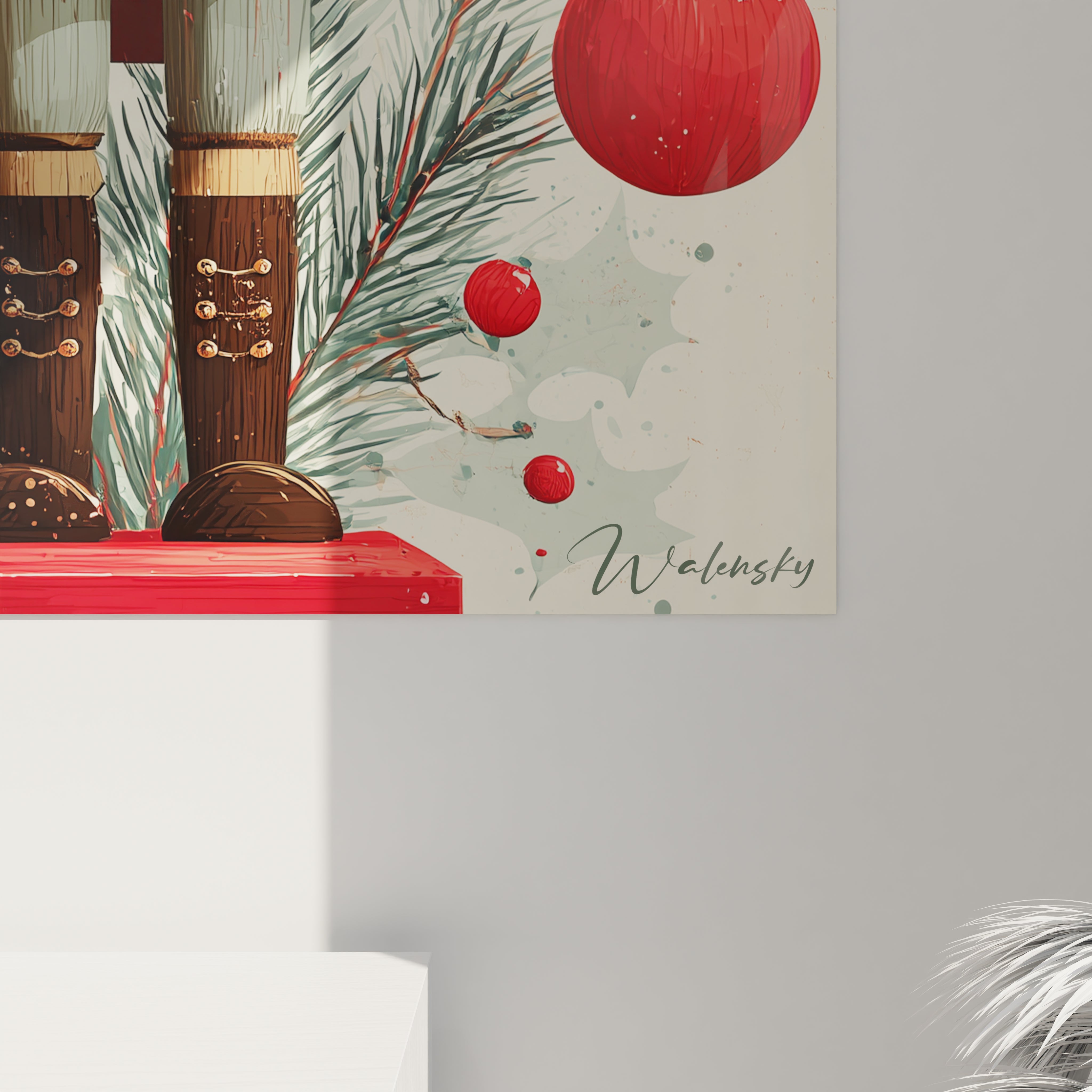 Tableau mural casse-noisette Noël de Walensky avec des motifs festifs et des couleurs vives