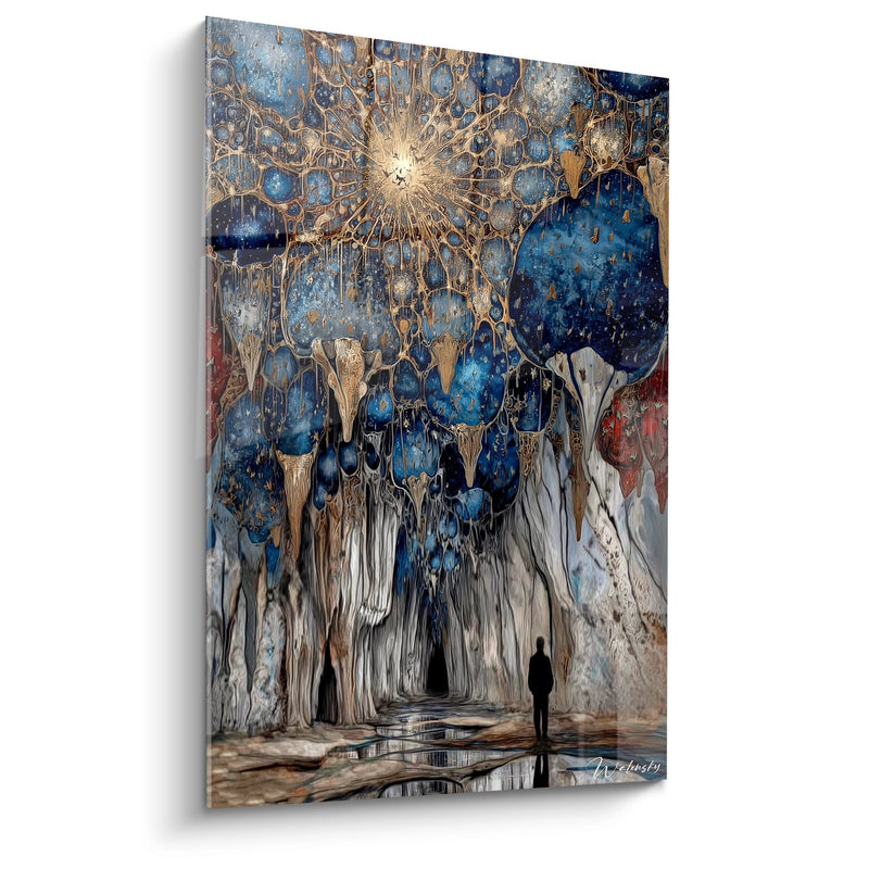 Luminous Underground Cathedral Painting - Celestial Sanctuary - Natural Caves Edition