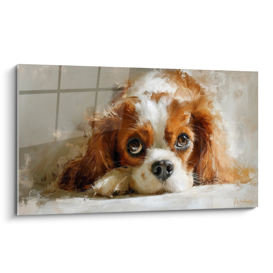 Tableau Cavalier King Charles aux Grands Yeux Expressifs - Portrait Attendrissant - Edition Tableau Cavalier King Charles