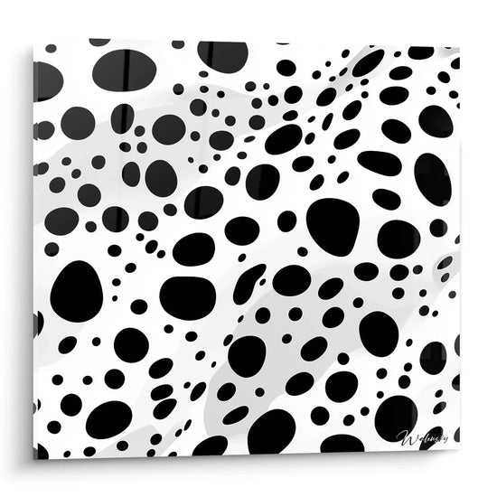 Tableau tacheté noir et blanc de Walensky avec un motif créatif et moderne