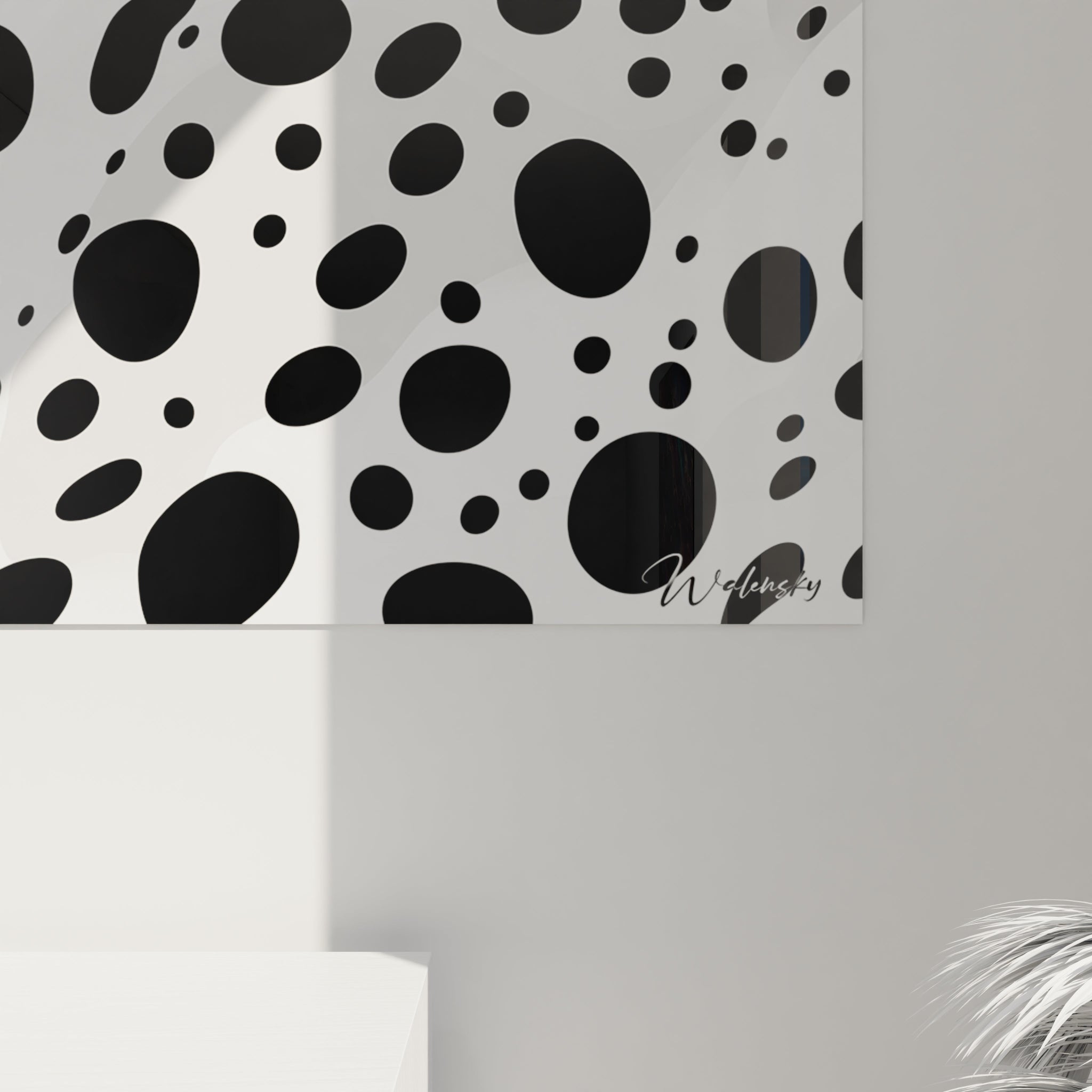 Tableau tacheté noir et blanc Walensky avec motifs modernes et artistiques pour décoration intérieure