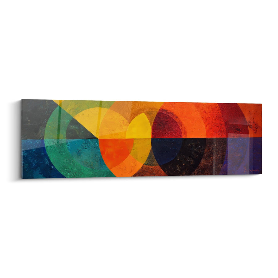 Tableau cercles colorés superposés - Harmonie géométrique - édition géométrique abstrait