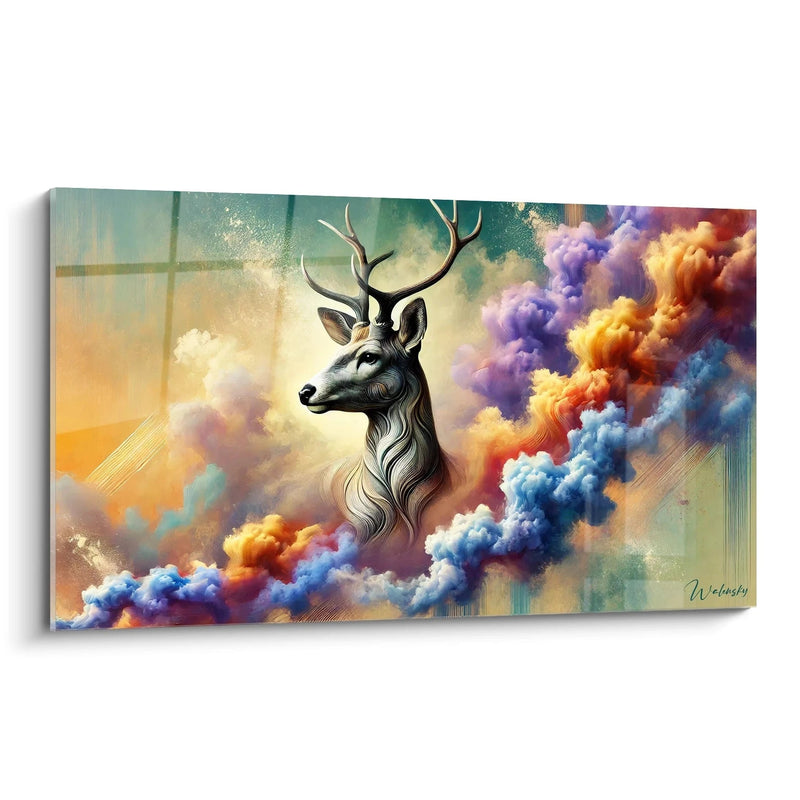 Deer at the Heart of the Rainbow Painting - Animals Edition