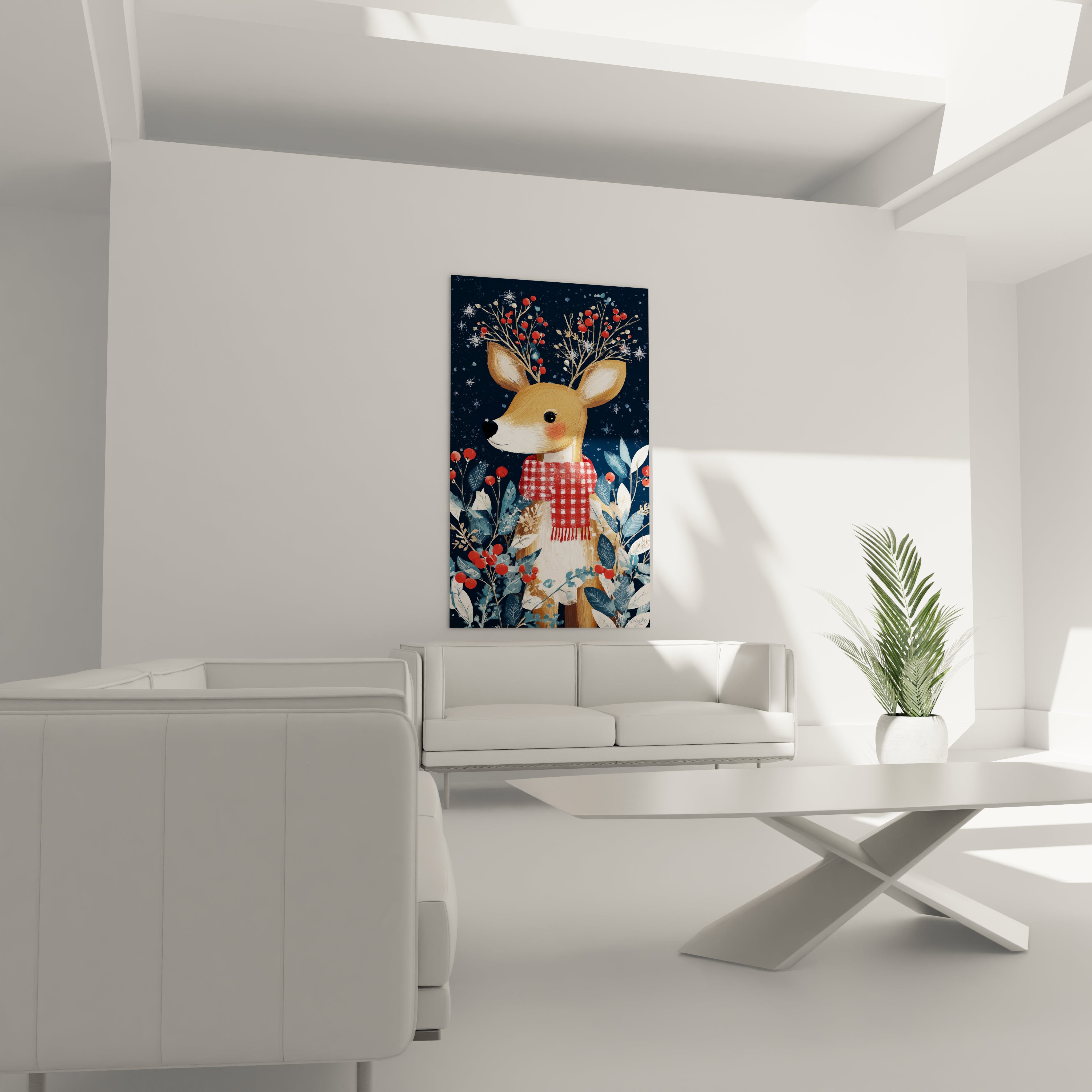 Tableau mural stylisé avec une jeune fille en lunettes de soleil, idéal pour la décoration intérieure