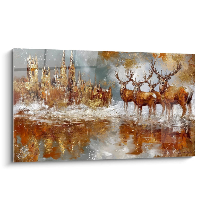 Tableau Cerfs Coursiers nobles - édition Noel