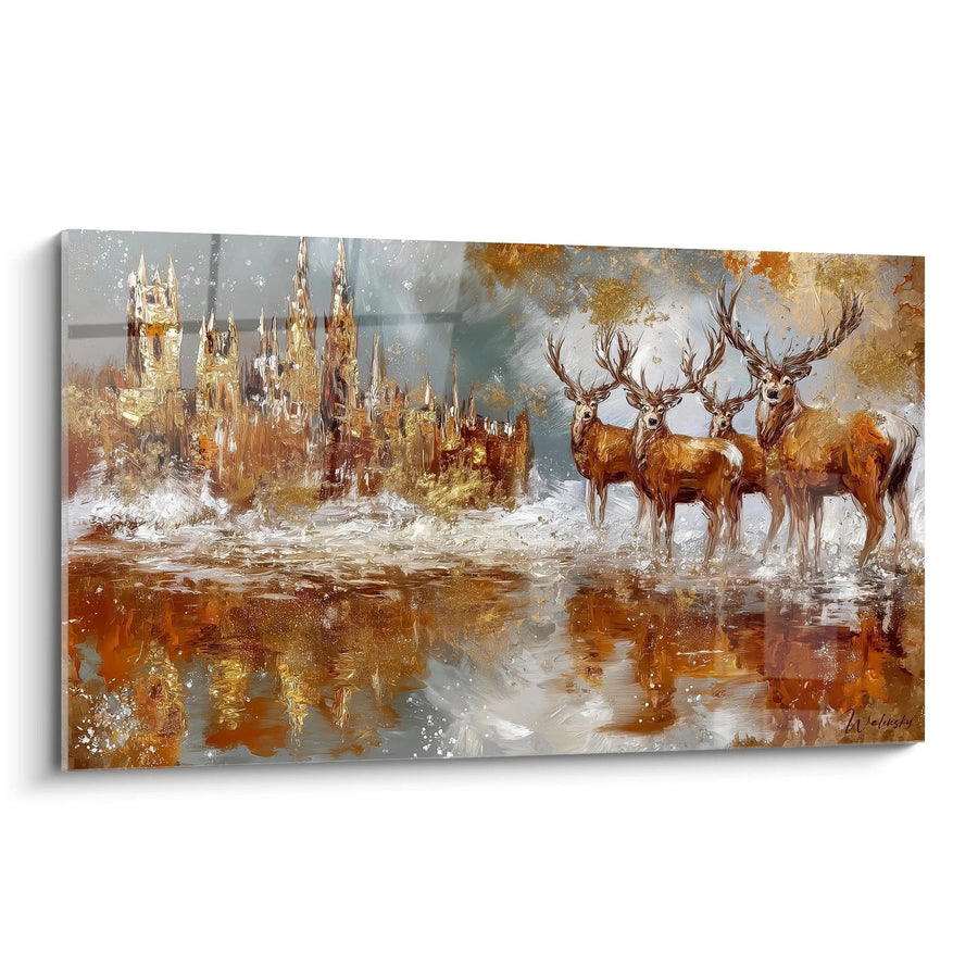 Tableau Cerfs Coursiers nobles - édition Noel