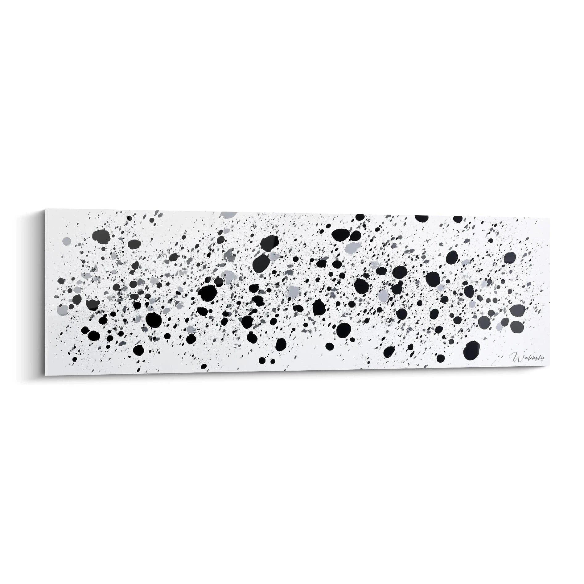 Tableau tacheté noir et blanc de Walensky, design moderne avec éclaboussures artistiques