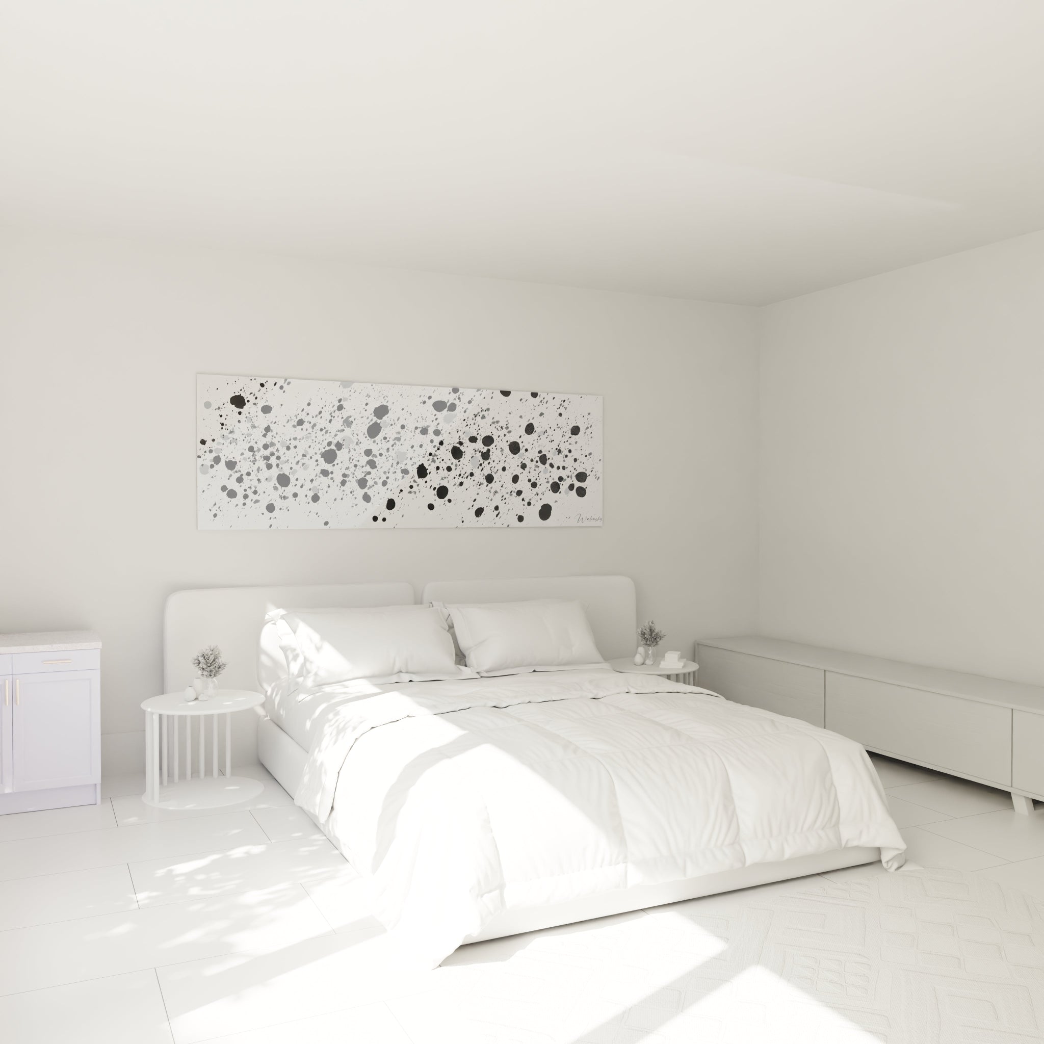 Tableau tacheté noir et blanc de Walensky pour décoration moderne de chambre
