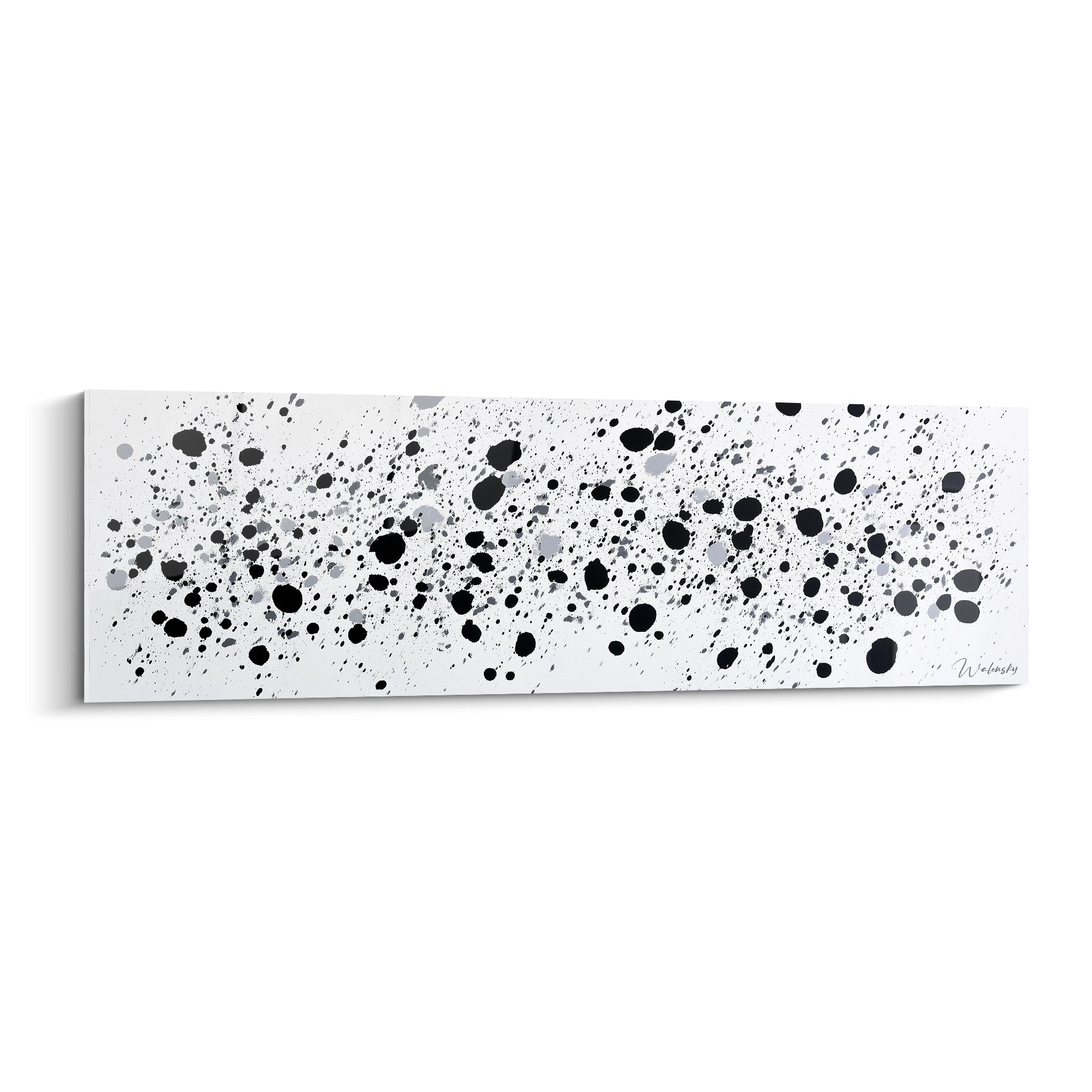 Tableau tacheté noir et blanc de Walensky, design moderne avec éclaboussures artistiques
