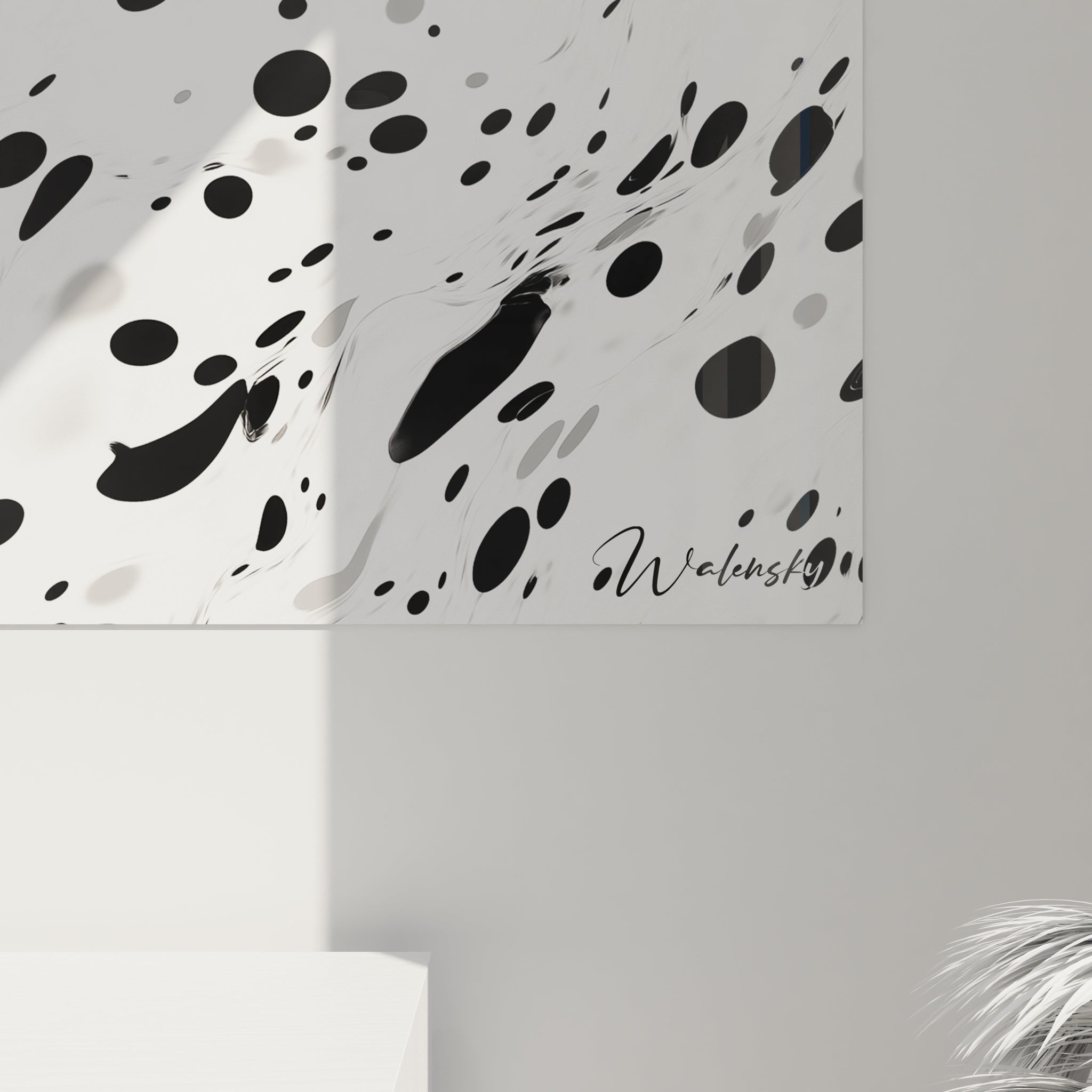 Tableau Chaos Harmonieux - édition tacheté noir et blanc
