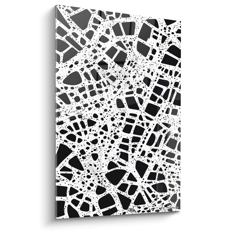 Tableau Chaos Urbain Dispersé - édition tachetée noir et blanc