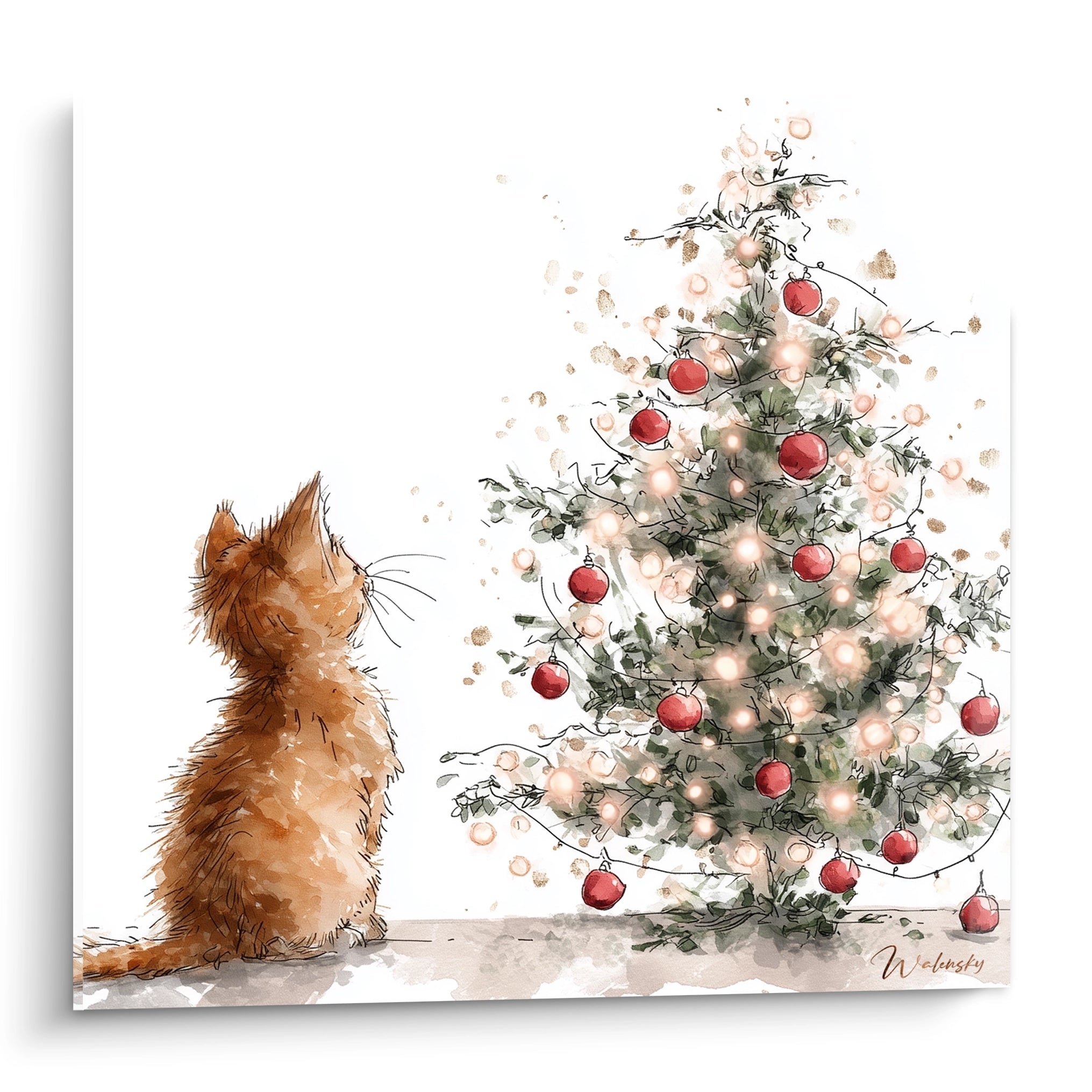 Tableau Chat Brillances festives - édition Noël