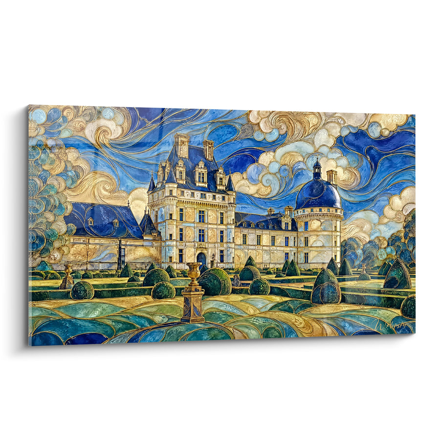 Painting Golden Castle in Waving Gardens - Celestial Golden Whirlwind - Chateau de Valencay Edition, Centre-Val de Loire, France