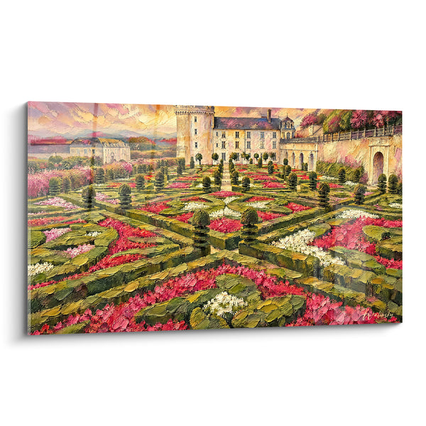 Tableau Jardins roses et verts à la française - Flânerie royale - Edition Château de Villandry Centre-Val de Loire France