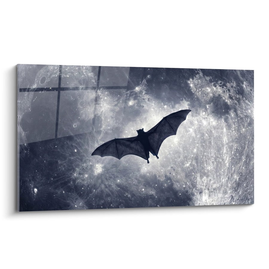 Tableau Chauve-souris en Silhouette sur Lune Argentée - Mystère Nocturne - Edition Chauve souris
