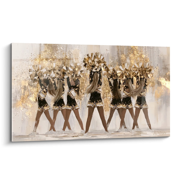Golden Pom-Pom Girls painting with Sparkling Pom-Poms - Pom-Pom Line - Cheerleader Edition