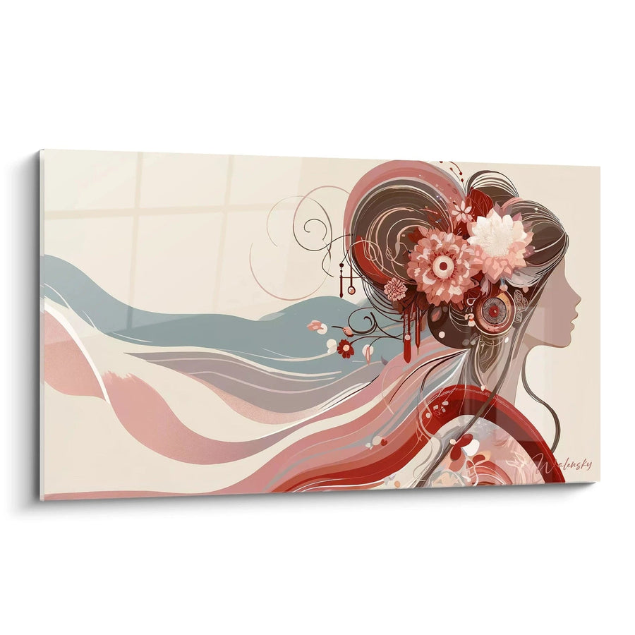 Cuadro Cabello en Flores - Edición Asia