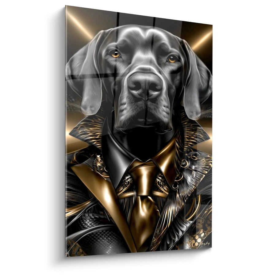Tableau chien braque élégant - Noble gardien - édition l'or noir