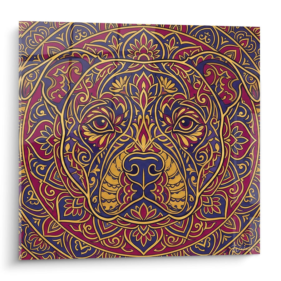 Karton Hond Mandala Gouden Ornamenten - Oosterse Decoratieve Kunst - Staffordshire Bulle Terrier Editie