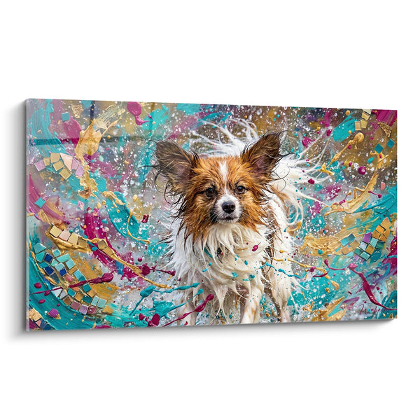 Cuadro de Perro de Pelo Largo en Colores Vibrantes - Explosión Artística - Edición Perro de Pelo Largo