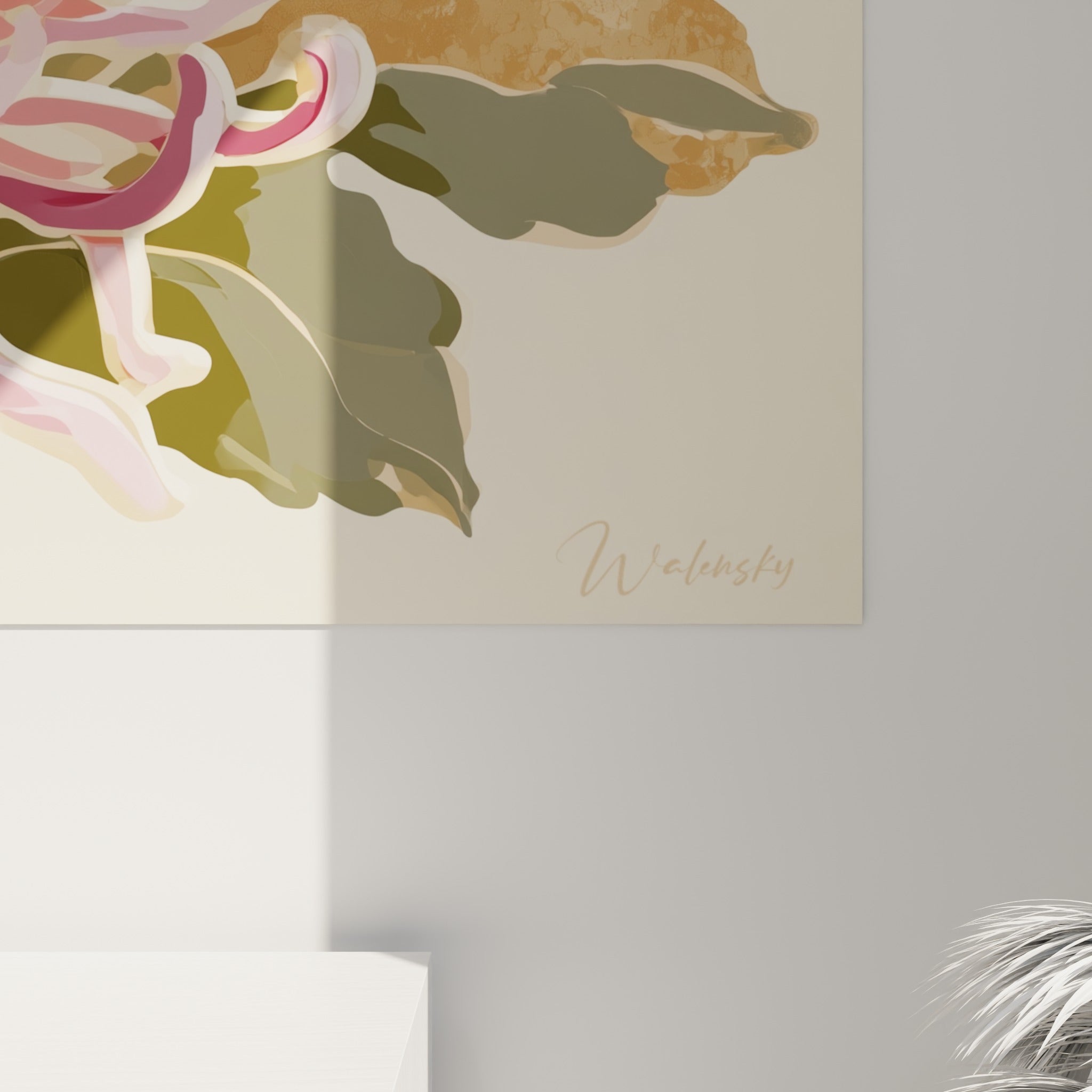 Détail des pétales bordeaux et roses du chrysanthème, aplats de couleurs nettes et lumière douce