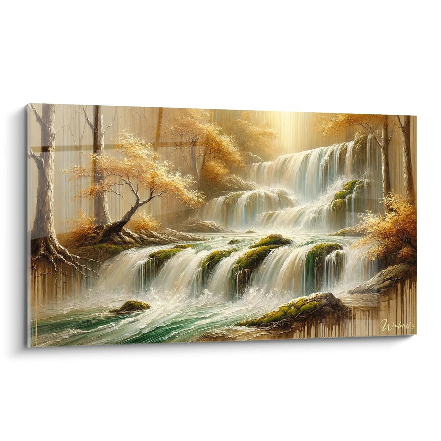 Light Cascade Wall Art - Nature Waterfall Edition