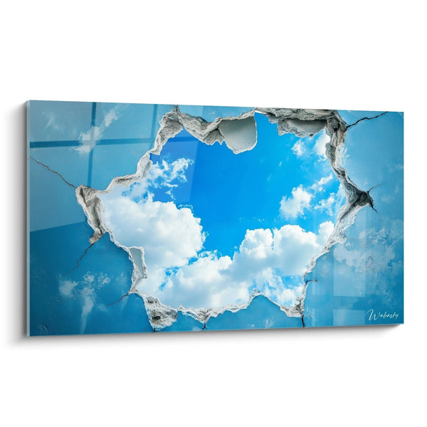 Cuadro Cielo Ventana Celeste - edición efecto óptico