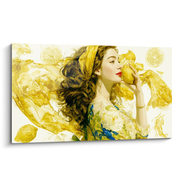 Woman with Yellow and White Lemon - Summer Scent - Lemon Edition