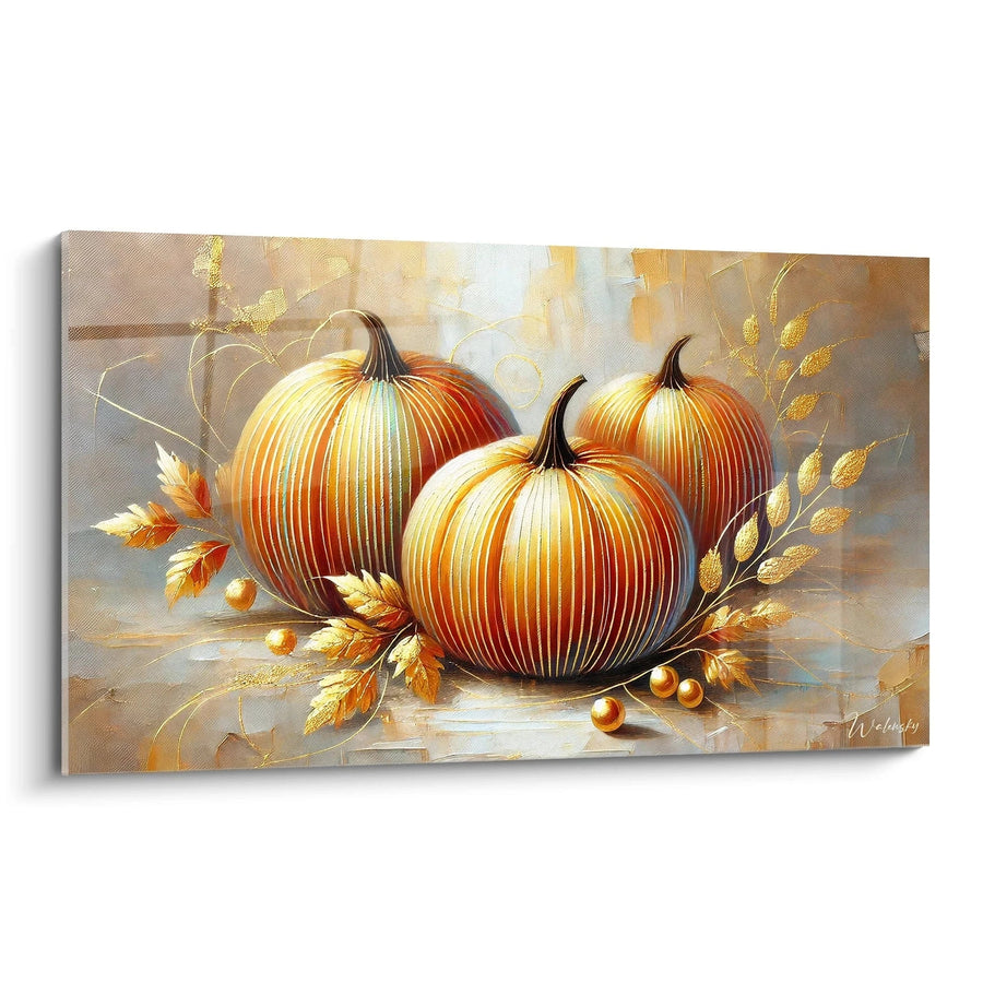 Cuadro Calabazas Doradas - Edición Otoñal Paisaje
