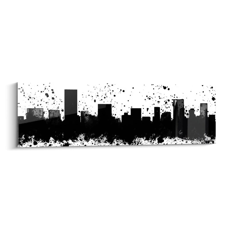 Kunstwerk Cityscape Explosiv Weiß - getupfte Schwarz-Weiß-Ausgabe
