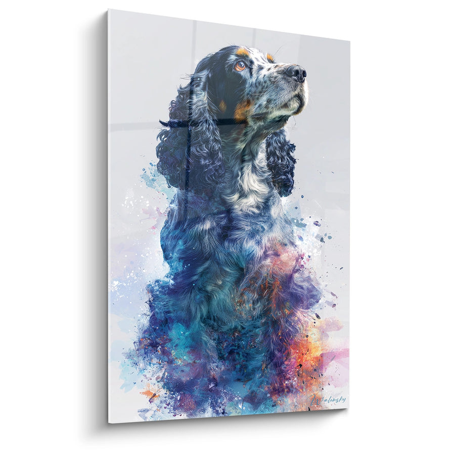 Obraz Cocker Spaniel Amerykański w Odcieniach Akwareli - Artystyczny Portret Kolorowy - Edycja Cocker Amerykański