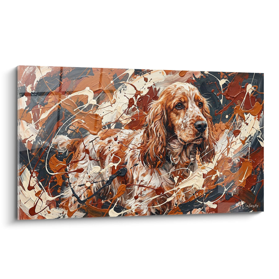 Expressionist English Cocker Spaniel Painting with Russet and Ochre Tones - Fauvist Brilliance - English Cocker Spaniel Edition